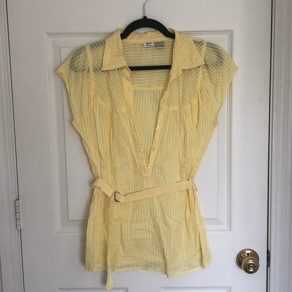 Vintage Yellow Button Up Blouse